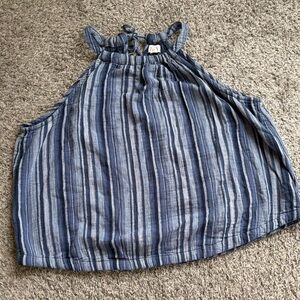 a.n.a Blue and White Halter Top